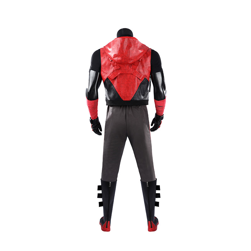 Red Hood Jason Todd Rebirth Cosplay Costume Red Leather Halloween Suit ACcosplay