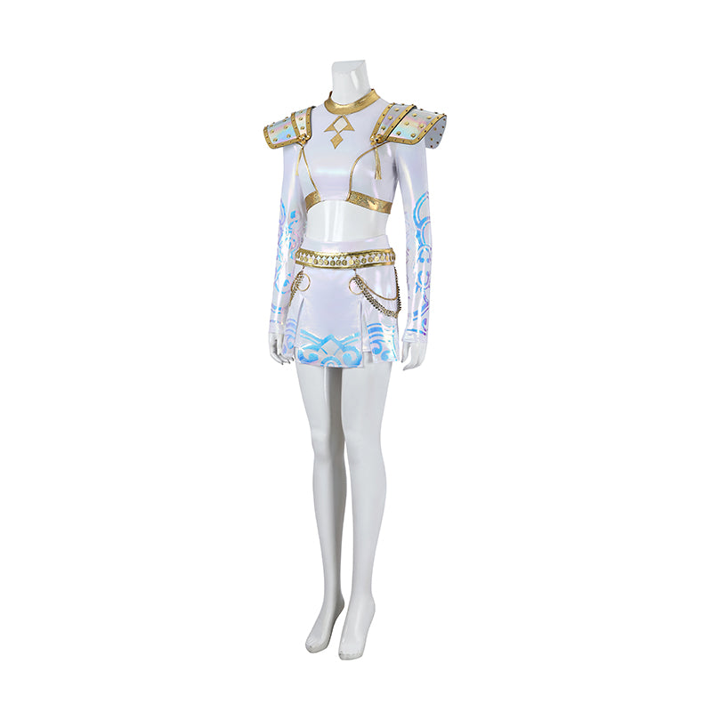 Kpop Demon Hunters Zoey Cosplay Costume Golden White Performance Dance Halloween Suit