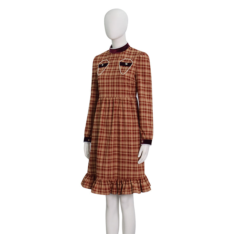 Girls Esther Orphan Cosplay Costume Brown Dress Adults Women Halloween Suit ACcosplay