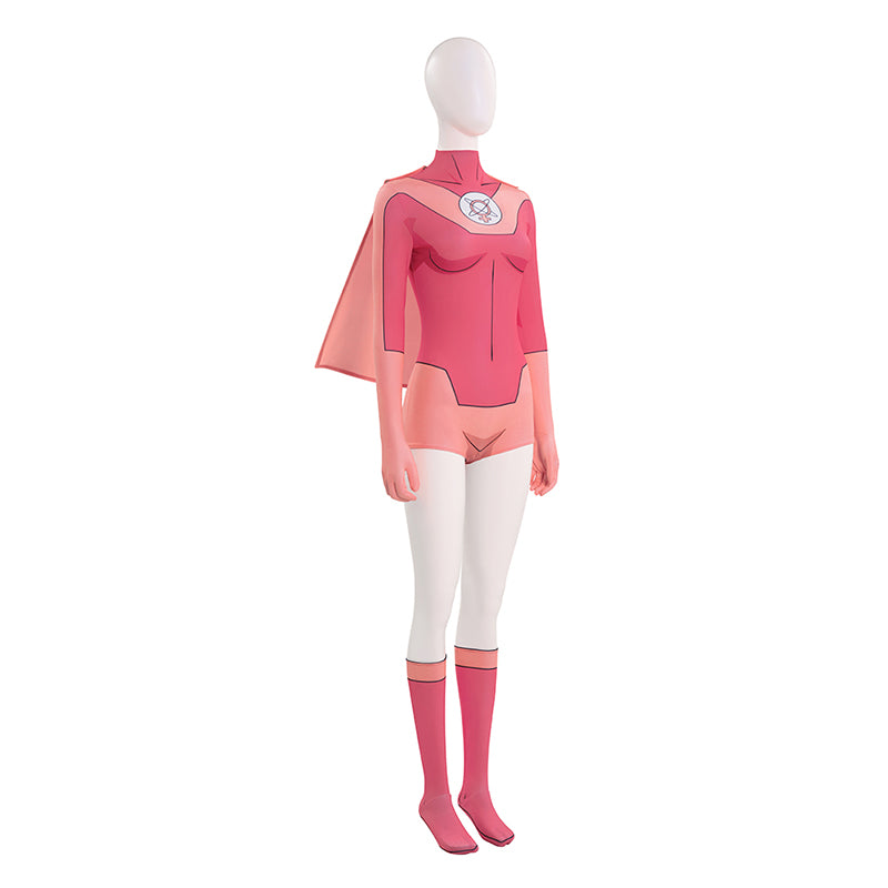 Invincible Atom Eve Cosplay Costume Halloween Pink Jumpsuit ACcosplay