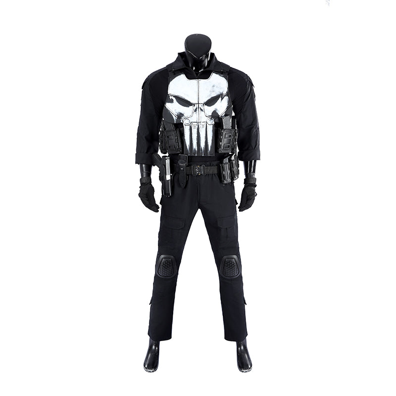 The Punisher Cosplay Costume Frank Castle Skull Suit One Last Kill Halloween ACcosplay