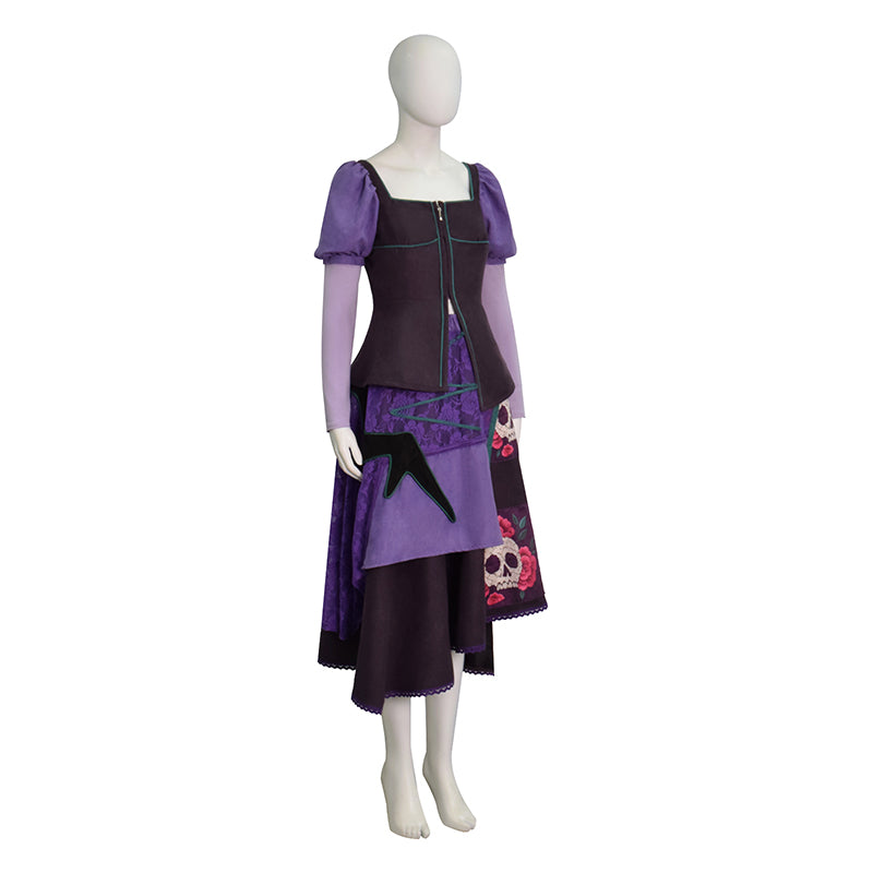 Steps Lilith Cosplay Costume Stepsister Purple Skull Floral Dress Halloween Full Set ACcosplay