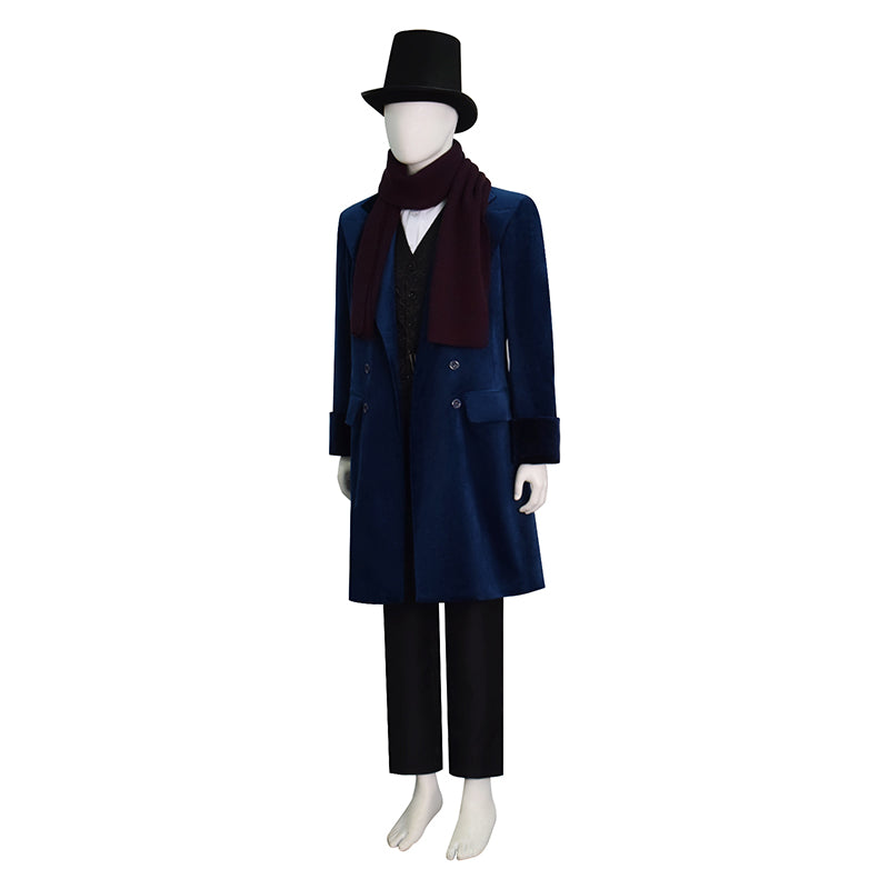 A Christmas Carol Ebenezer Scrooge Cosplay Costume Hat Scarf Christmas Outfit ACcosplay