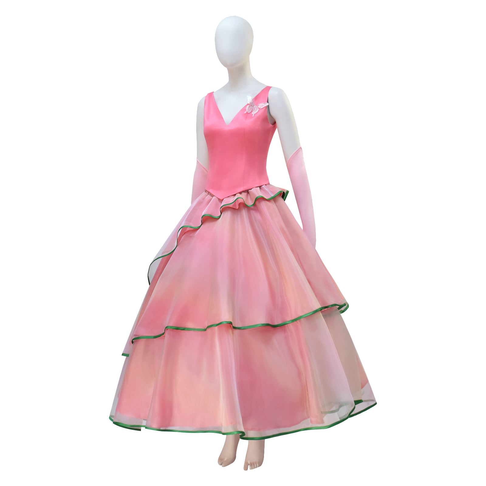 Wicked Witch Glinda Cosplay Costume Pink Dress Halloween Outfit ACcosplay, Kid / 6T(120cm) / Full Set + pannier Wicked Witch Glinda Cosplay Costume Pink Dress Halloween Outfit ACcosplay, Kid / 6T(120cm) / Full Set + pannier
