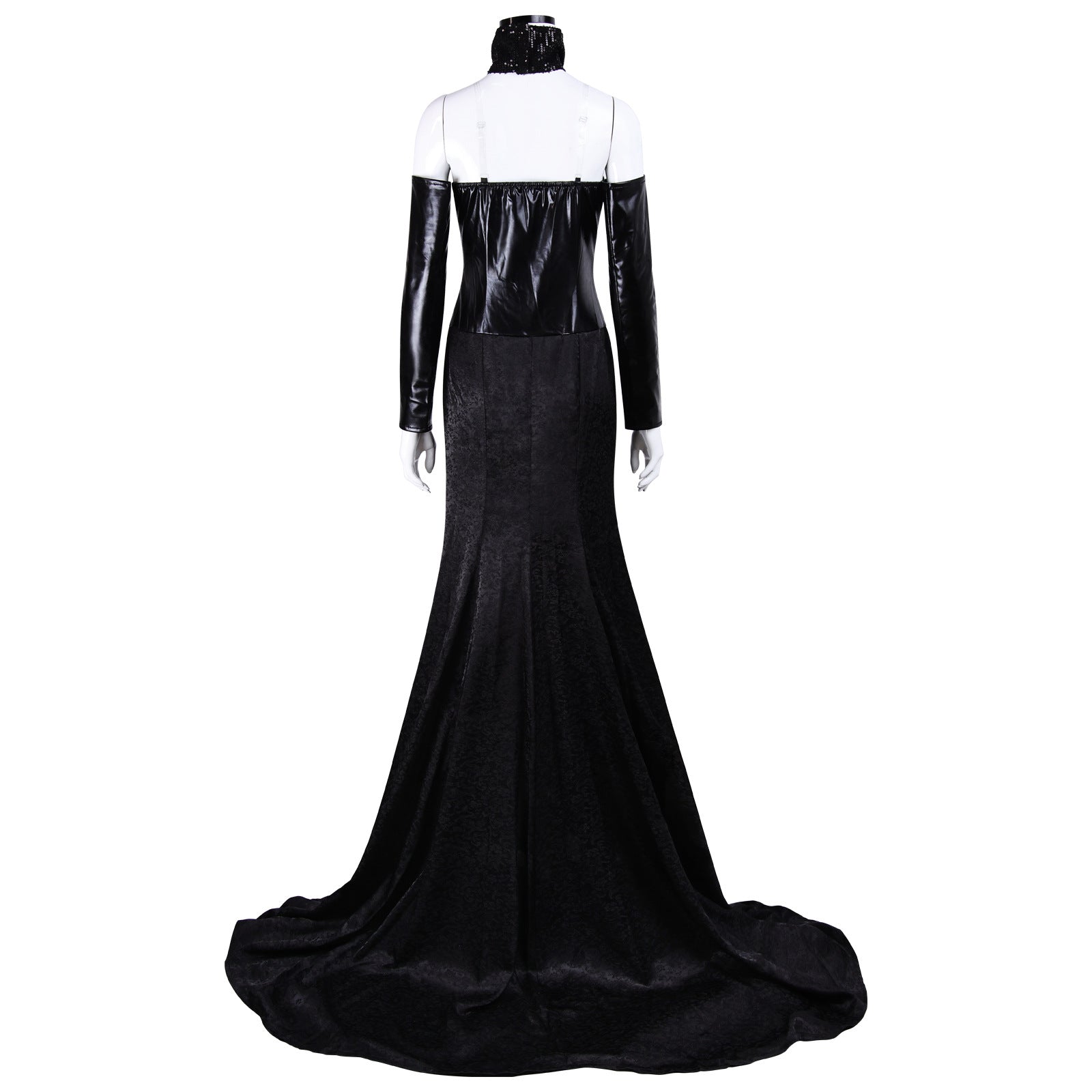 Star Wars Padme Amidala Black Gown Cosplay Costume with Train Party Suit ACcosplay