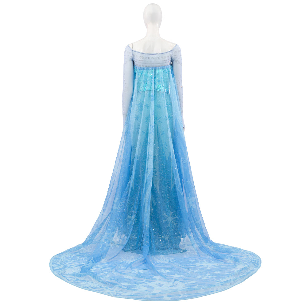 Deluxe Frozen 2 Elsa Cosplay Costume Blue Dress Halloween Outfit ACcosplay