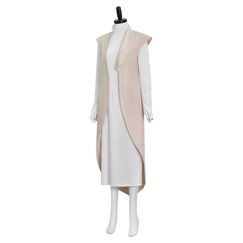 Star Wars Andor Mon Mothma Cosplay Costume Formal White Halloween Outfit ACcosplay