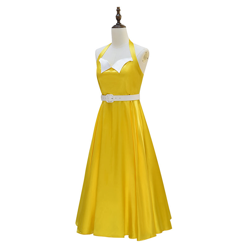 Belinda Chandra Cosplay Costume Doctor Who Yellow Dress Halloween Accosplay, XL / Women Belinda Chandra Cosplay Costume Doctor Who Yellow Dress Halloween Accosplay, XL / Women