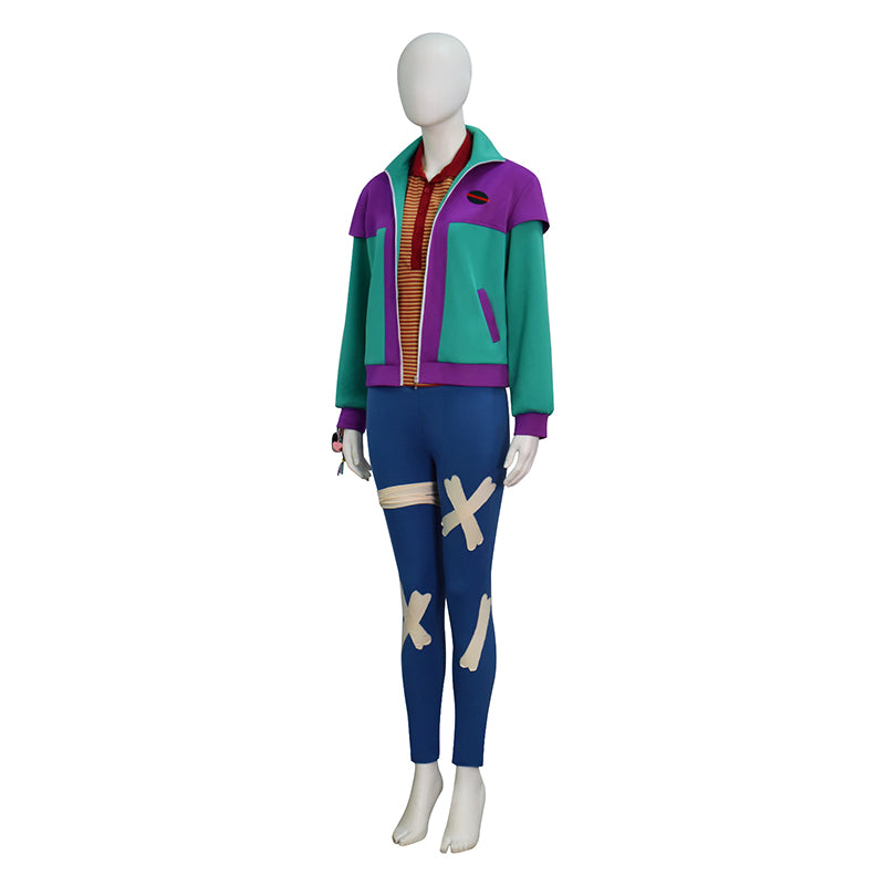 Adult Forgotten Island Raissa Cosplay Costume Green Purple Disco Halloween Outfit