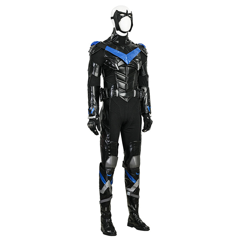 Nightwing Cosplay Arkham Knight Nightwing Cosplay Costume Nightwing Black Leather Suit
