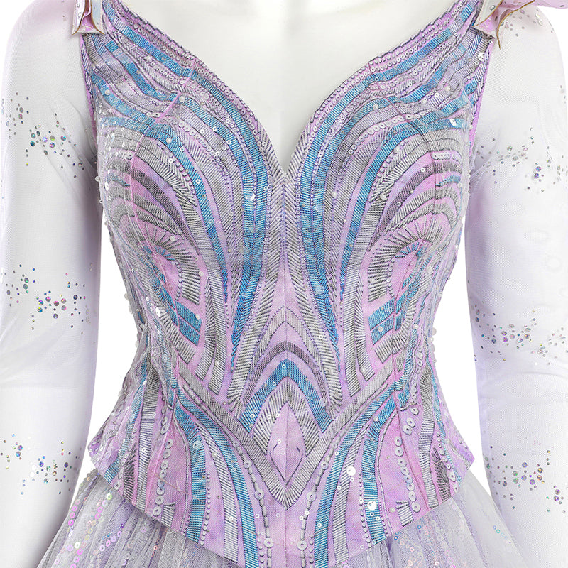 Deluxe Wicked For Good Glinda Cosplay Costume Purple Dress Halloween Outfit ACcosplay