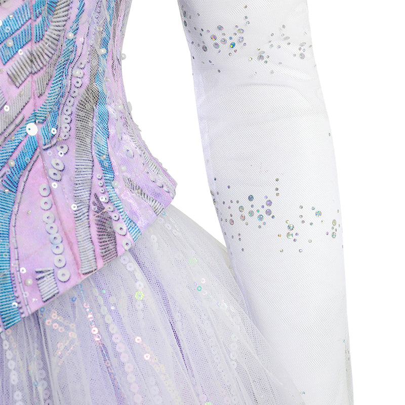 Deluxe Wicked For Good Glinda Cosplay Costume Purple Dress Halloween Outfit ACcosplay