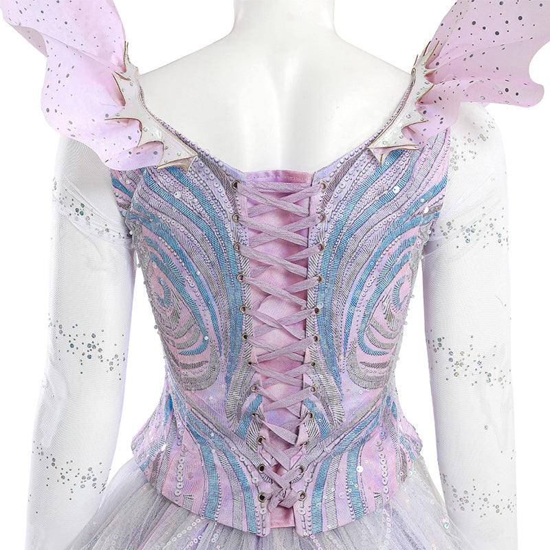 Deluxe Wicked For Good Glinda Cosplay Costume Purple Dress Halloween Outfit ACcosplay