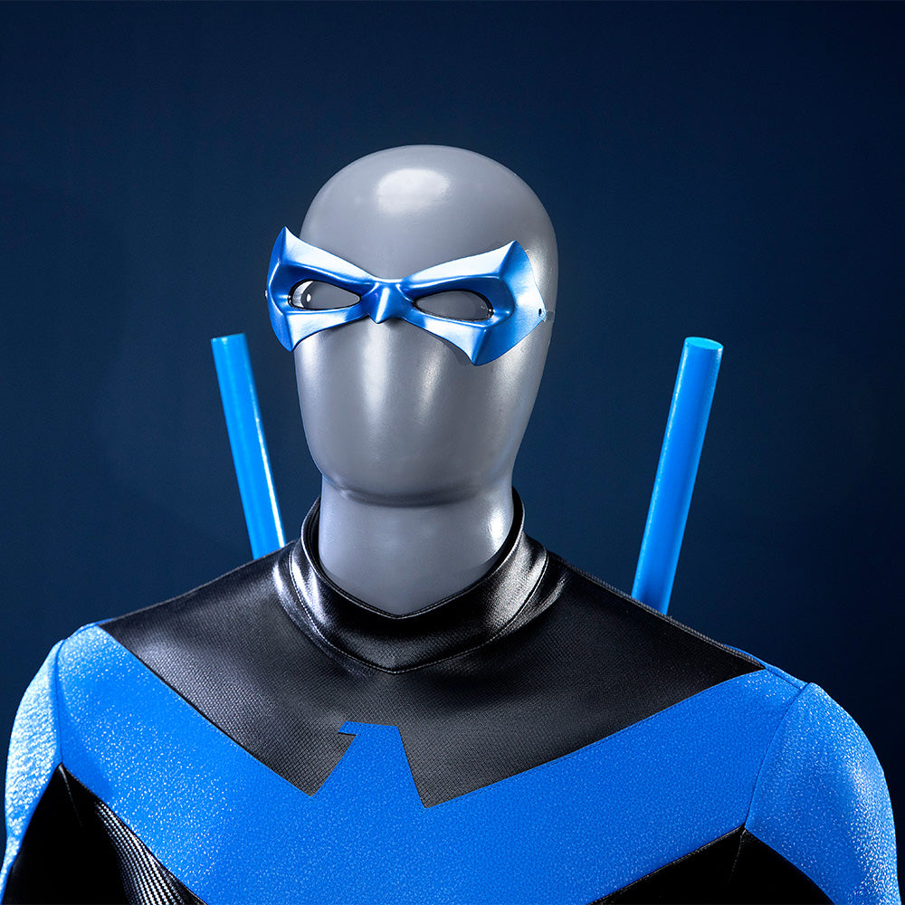 Deluxe Dick Grayson Nightwing Cosplay Costume Nightwing Leather Jumpsuit ACcosplay