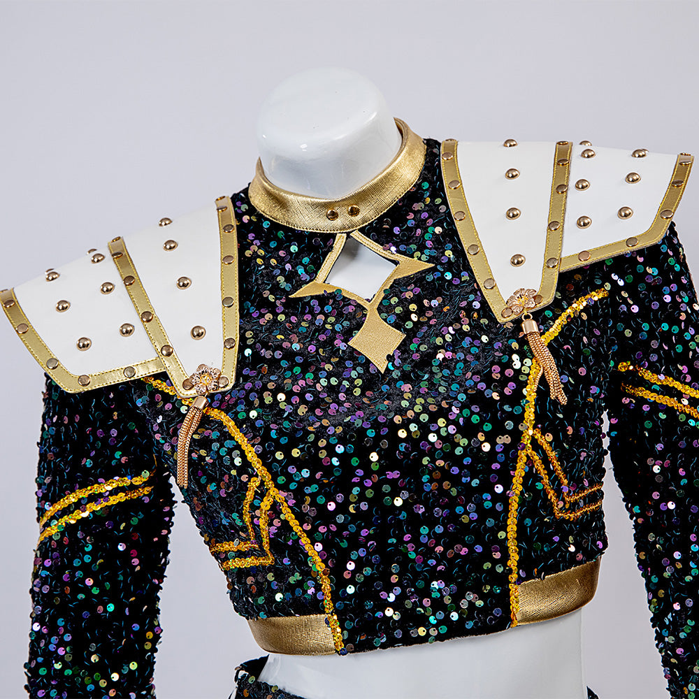 Kpop Demon Hunters Zoey Black Gold Dance Cosplay Costume Halloween Fancy Outfit ACcosplay