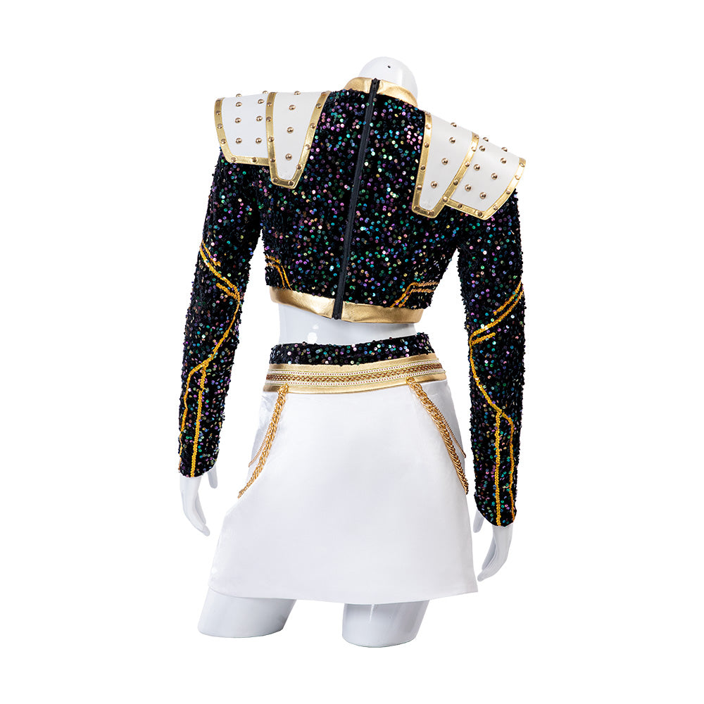 Kpop Demon Hunters Zoey Black Gold Dance Cosplay Costume Halloween Fancy Outfit ACcosplay