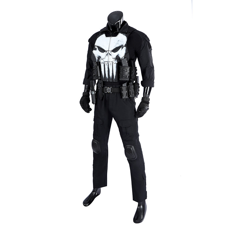 The Punisher Cosplay Costume Frank Castle Skull Suit One Last Kill Halloween ACcosplay