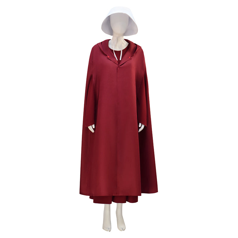 The Handmaid's Tale Hooded Cape Cosplay Costume Halloween Outfit ACcosplay