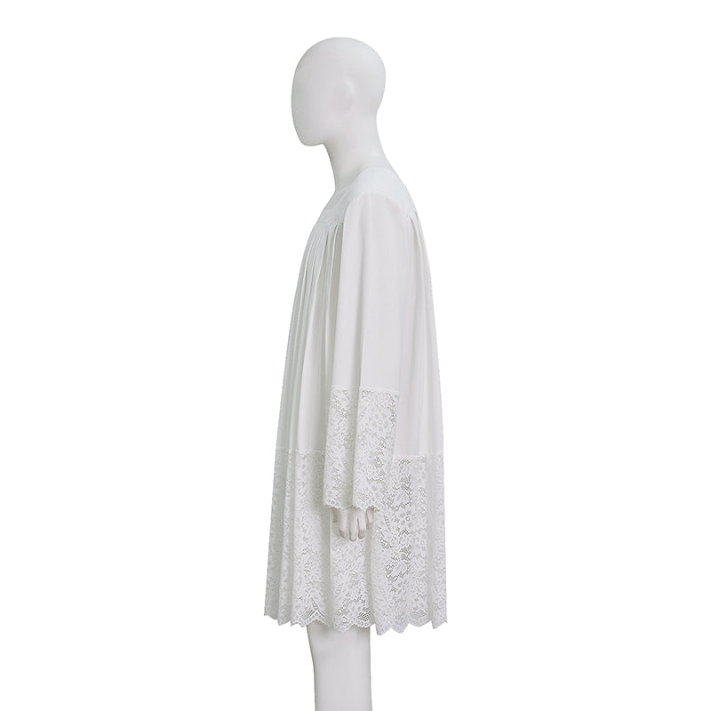 White Pleated Lace Surplice Roman Catholic Liturgical Vestment ACcosplay