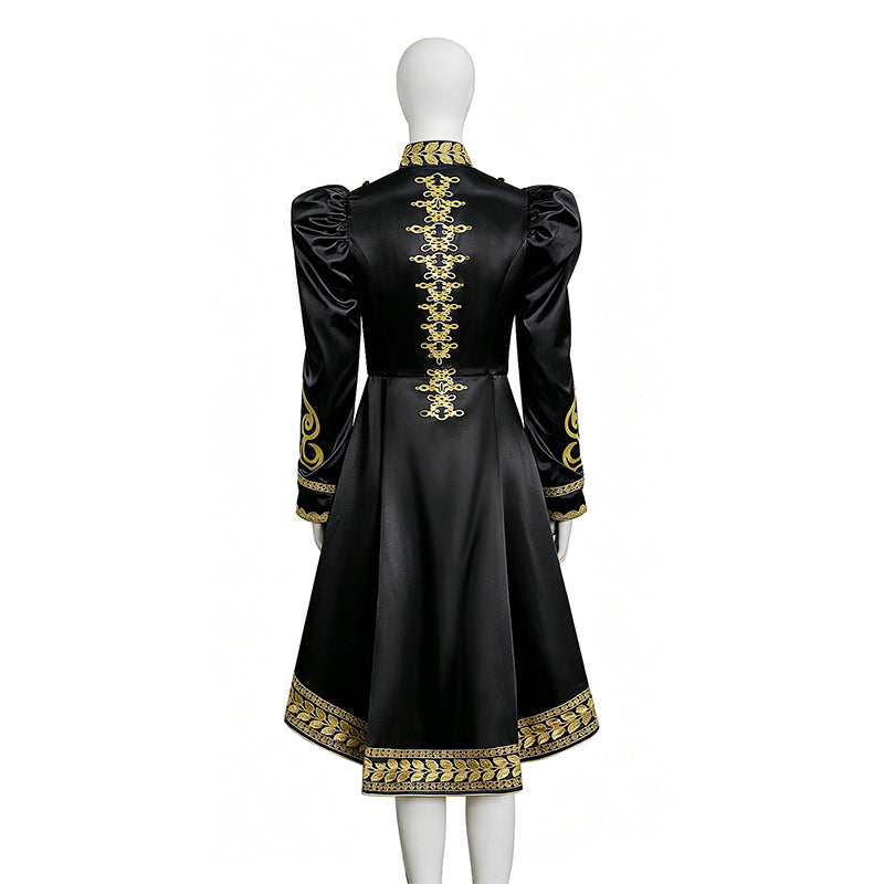 Baroque Cosplay Costume Royal Black Military Tailcoat Performance Dress Halloween Suit