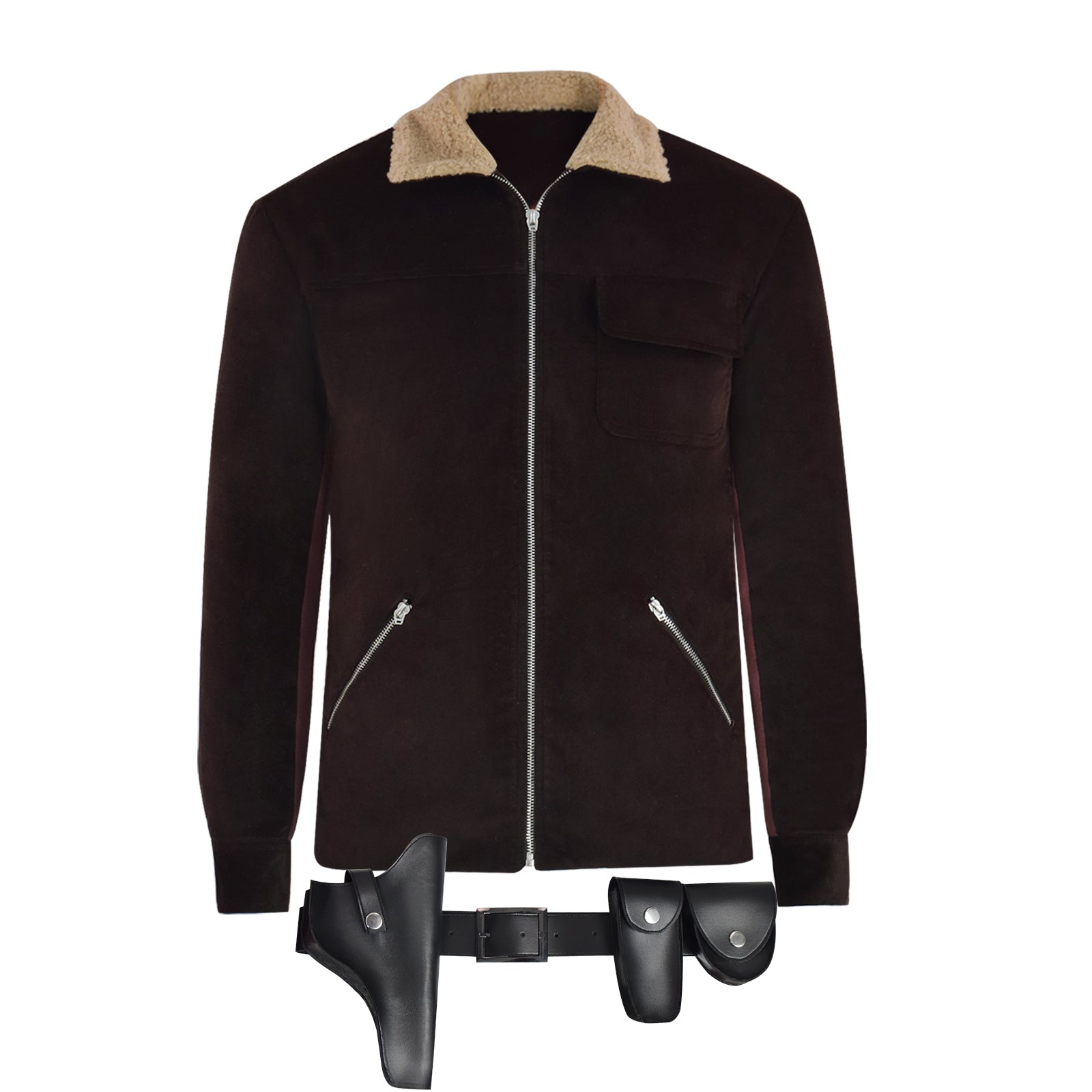 The Walking Dead Rick Grimes Cosplay Costume Flock Fabric Male Jacket ACcosplay