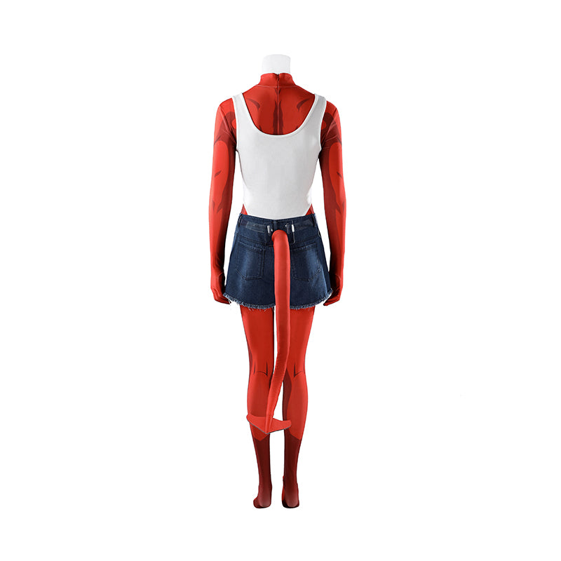Dispatch Malevola Cosplay Costume Red Jumpsuit Halloween Outfit ACcosplay