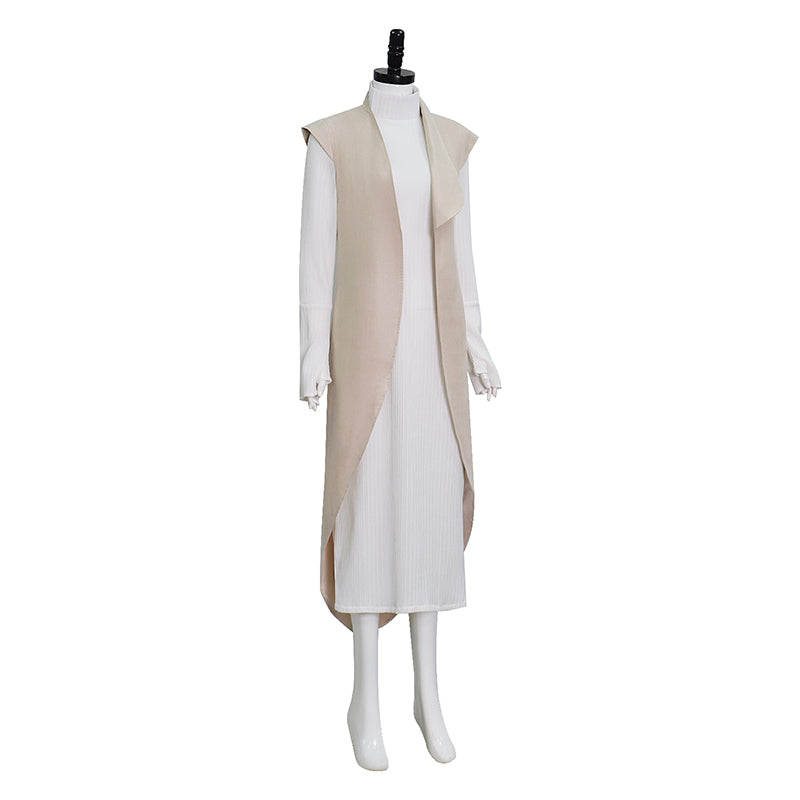 Star Wars Andor Mon Mothma Cosplay Costume Formal White Halloween Outfit ACcosplay