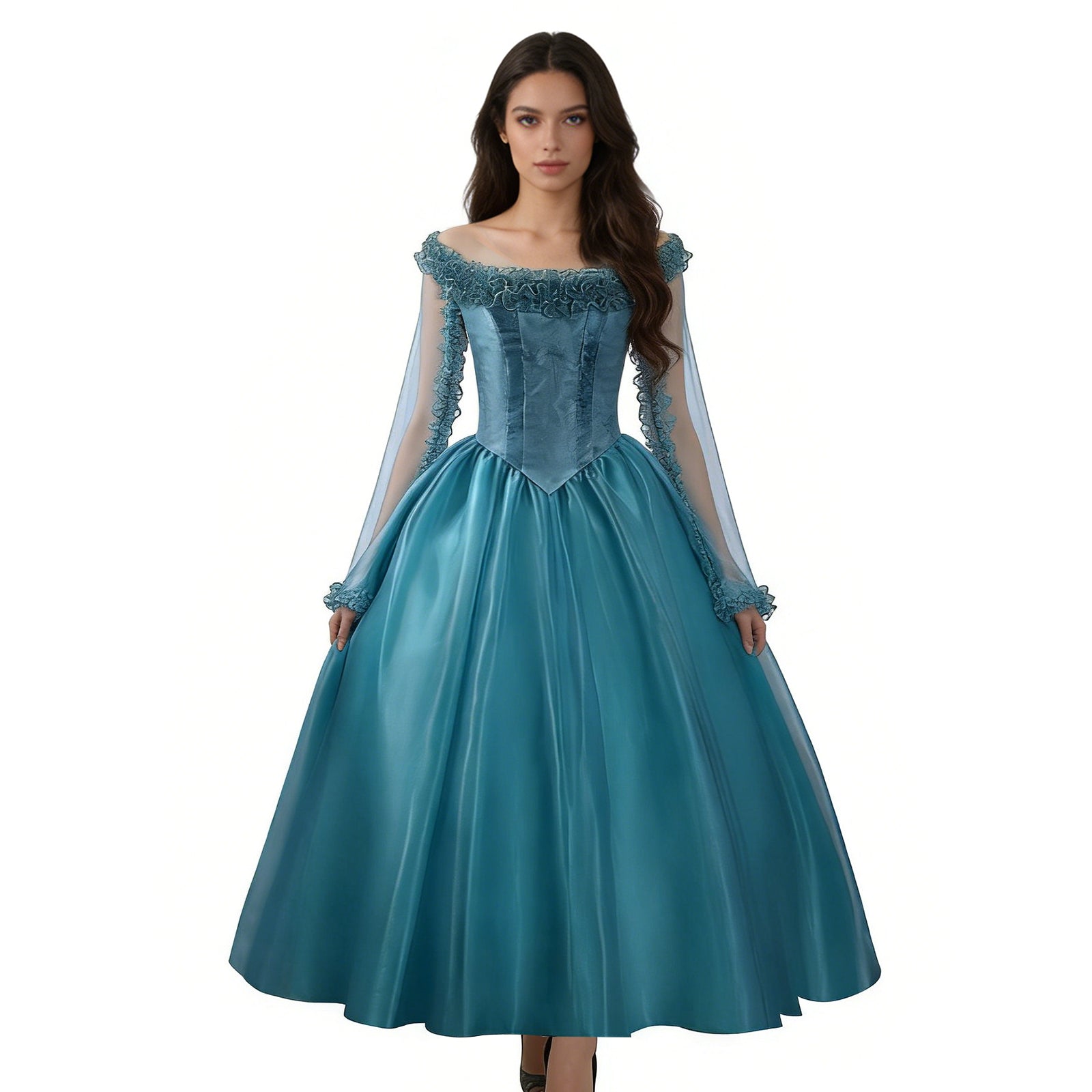Frankenstein Elizabeth Cosplay Costume Blue Halloween Carnival Outfit ACcosplay