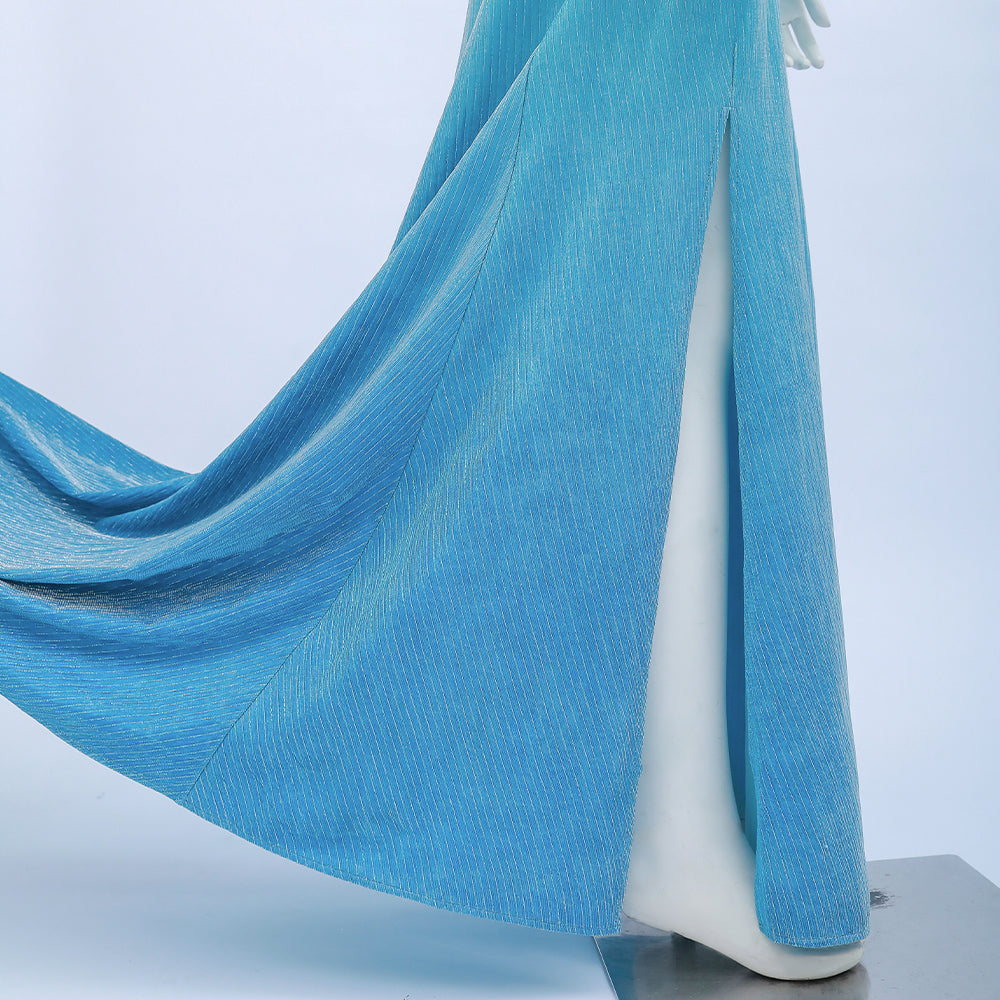 Deluxe Frozen 2 Elsa Cosplay Costume Blue Dress Halloween Outfit ACcosplay