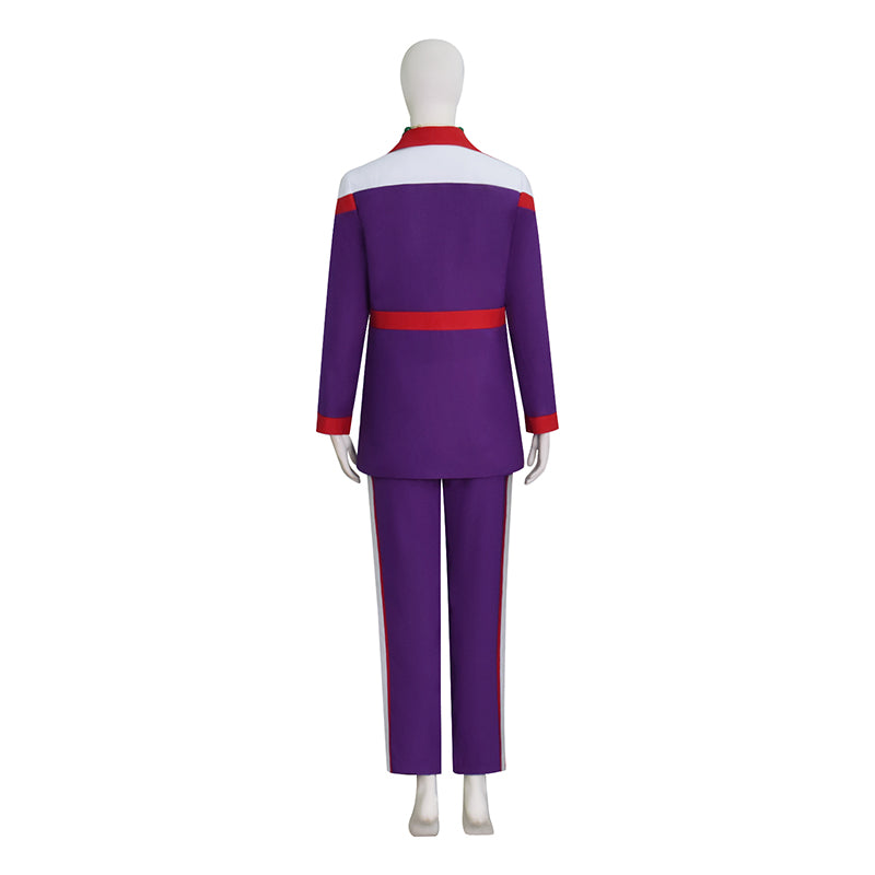Movie Weapons Aunt Gladys Cosplay Costume Purple Halooween Suit With Bag Necklace ACcosplay