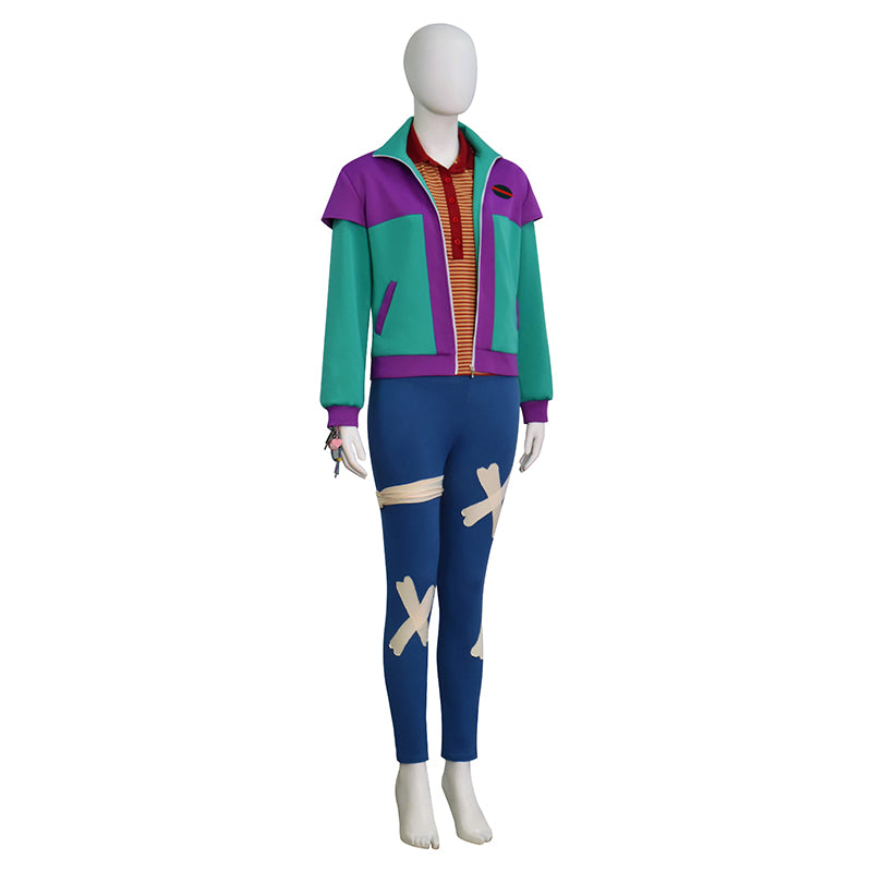 Adult Forgotten Island Raissa Cosplay Costume Green Purple Disco Halloween Outfit