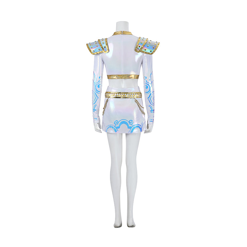 Kpop Demon Hunters Zoey Cosplay Costume Golden White Performance Dance Halloween Suit