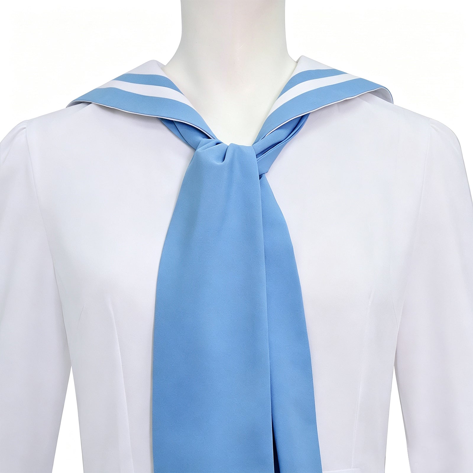 Women Vintage Sailor Collar Midi Dress Long Sleeve For Cosplay Party Daily Wear ACcosplay
