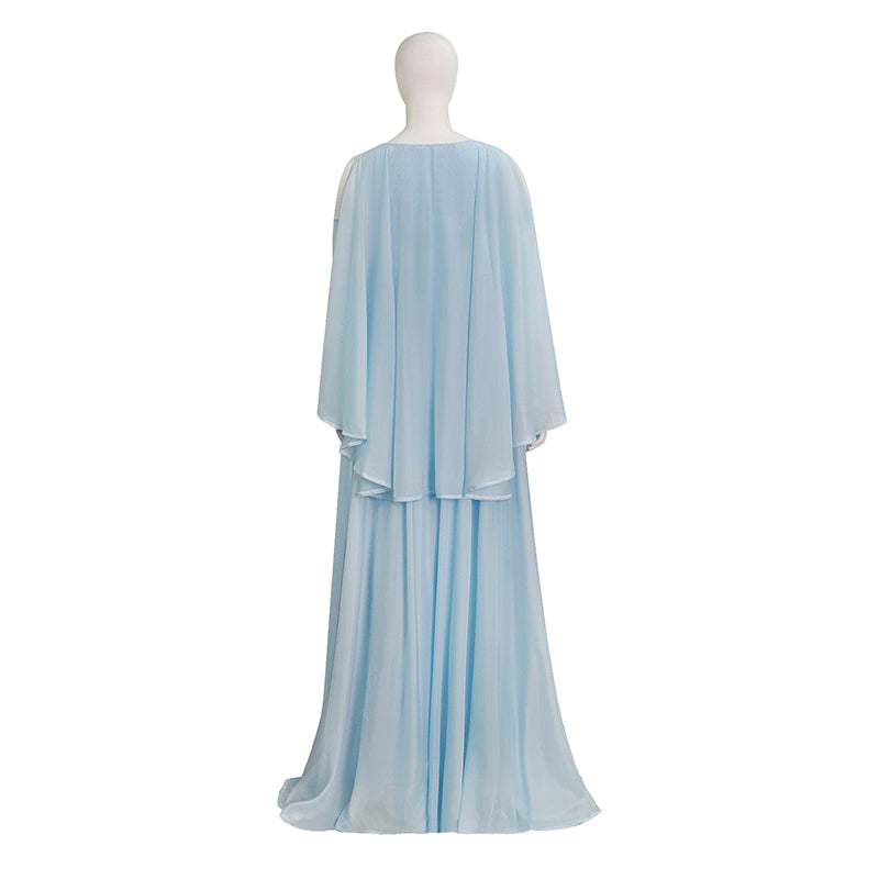 Star Wars Padme Amidala Cosplay Dress Light Blue Lace Chiffon Long Maxi Gown ACcosplay