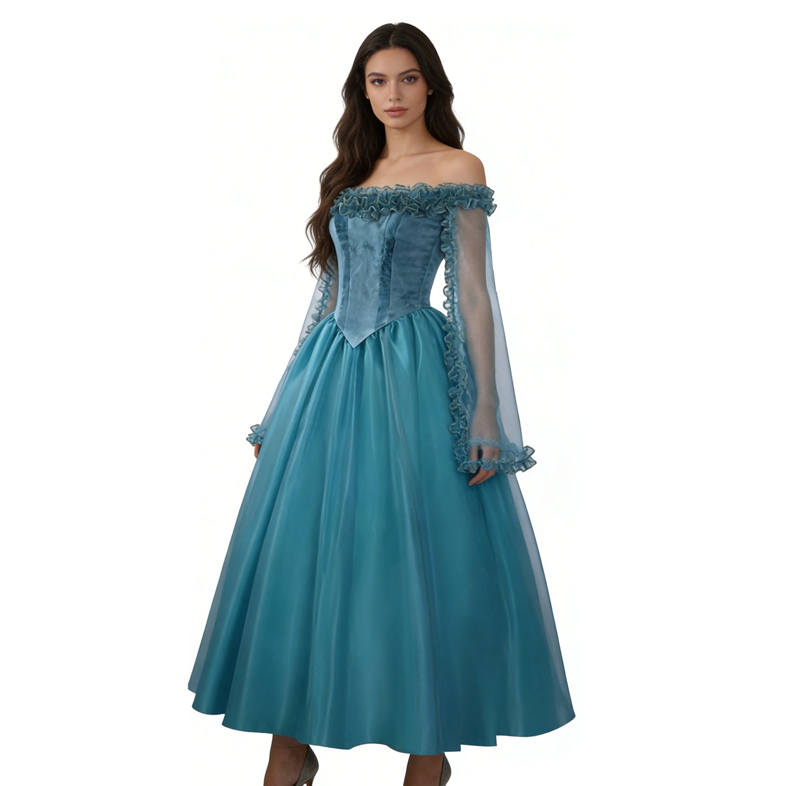 Frankenstein Elizabeth Cosplay Costume Blue Halloween Carnival Outfit ACcosplay