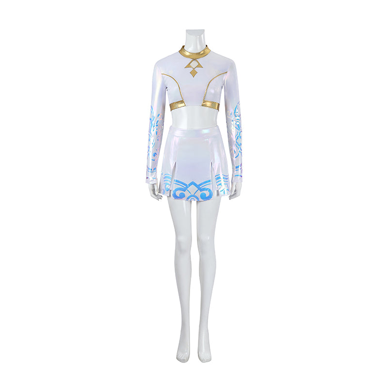 Kpop Demon Hunters Zoey Cosplay Costume Golden White Performance Dance Halloween Suit