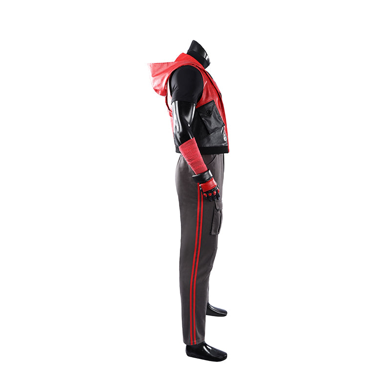 Red Hood Jason Todd Rebirth Cosplay Costume Red Leather Halloween Suit ACcosplay