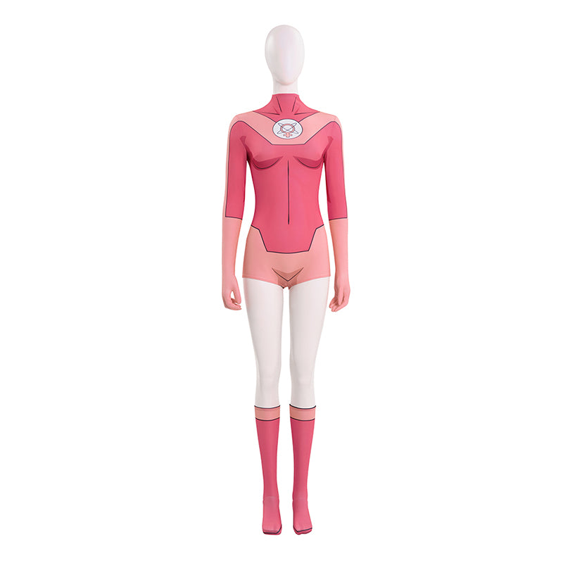 Invincible Atom Eve Cosplay Costume Halloween Pink Jumpsuit ACcosplay