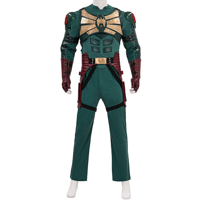 Vought Rising Soldier Boy Cosplay Costume Hardcore Halloween Green Suit ACcosplay