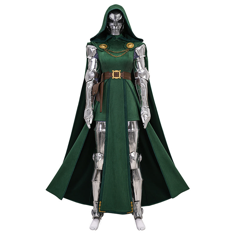 Doctor Doom Female's Cosplay Costume With Mask Dr. Victor von Doom Outfit ACcosplay