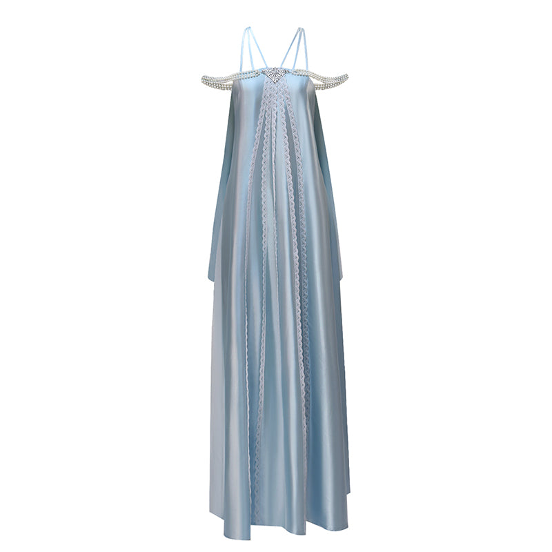 Star Wars Padme Cosplay Costume Queen Padme Amidala Costume Blue Dress ACcosplay, Female / XL