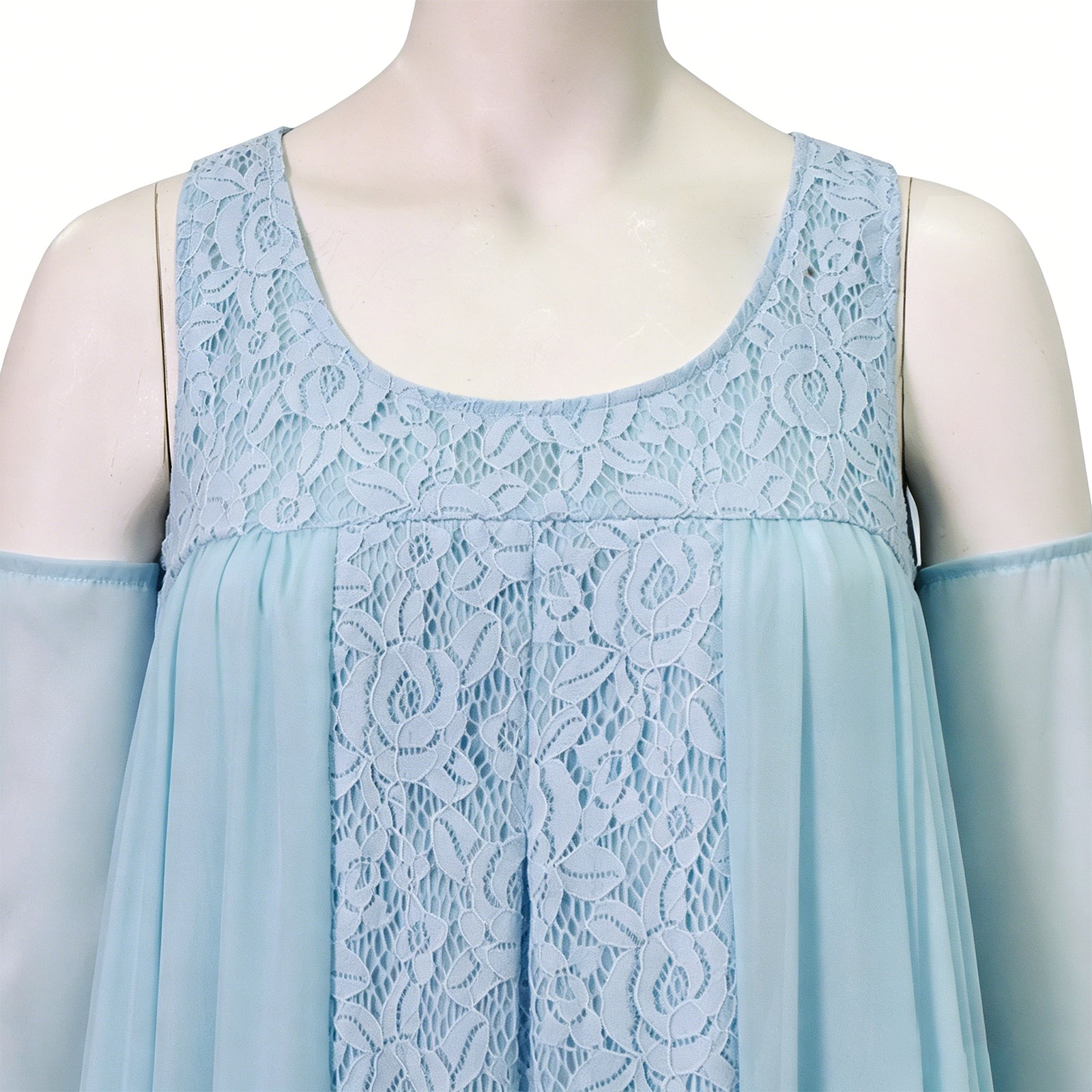 Star Wars Padme Amidala Cosplay Dress Light Blue Lace Chiffon Long Maxi Gown ACcosplay