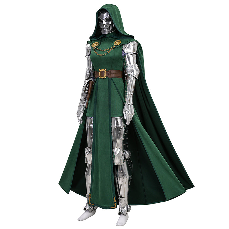 Doctor Doom Female's Cosplay Costume With Mask Dr. Victor von Doom Outfit ACcosplay