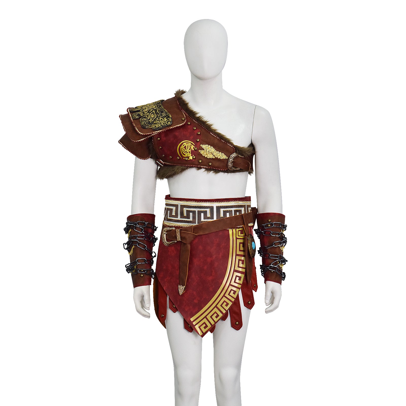 Kratos Cosplay Costume Martial Deity 4 Spartan Warrior Leather Battle Outfit ACcosplay