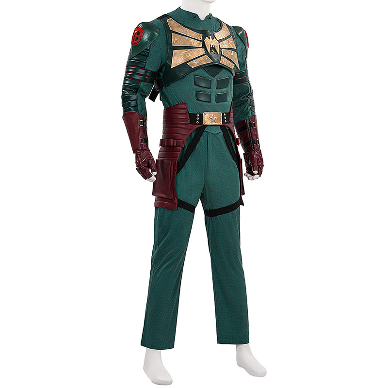 Vought Rising Soldier Boy Cosplay Costume Hardcore Halloween Green Suit ACcosplay
