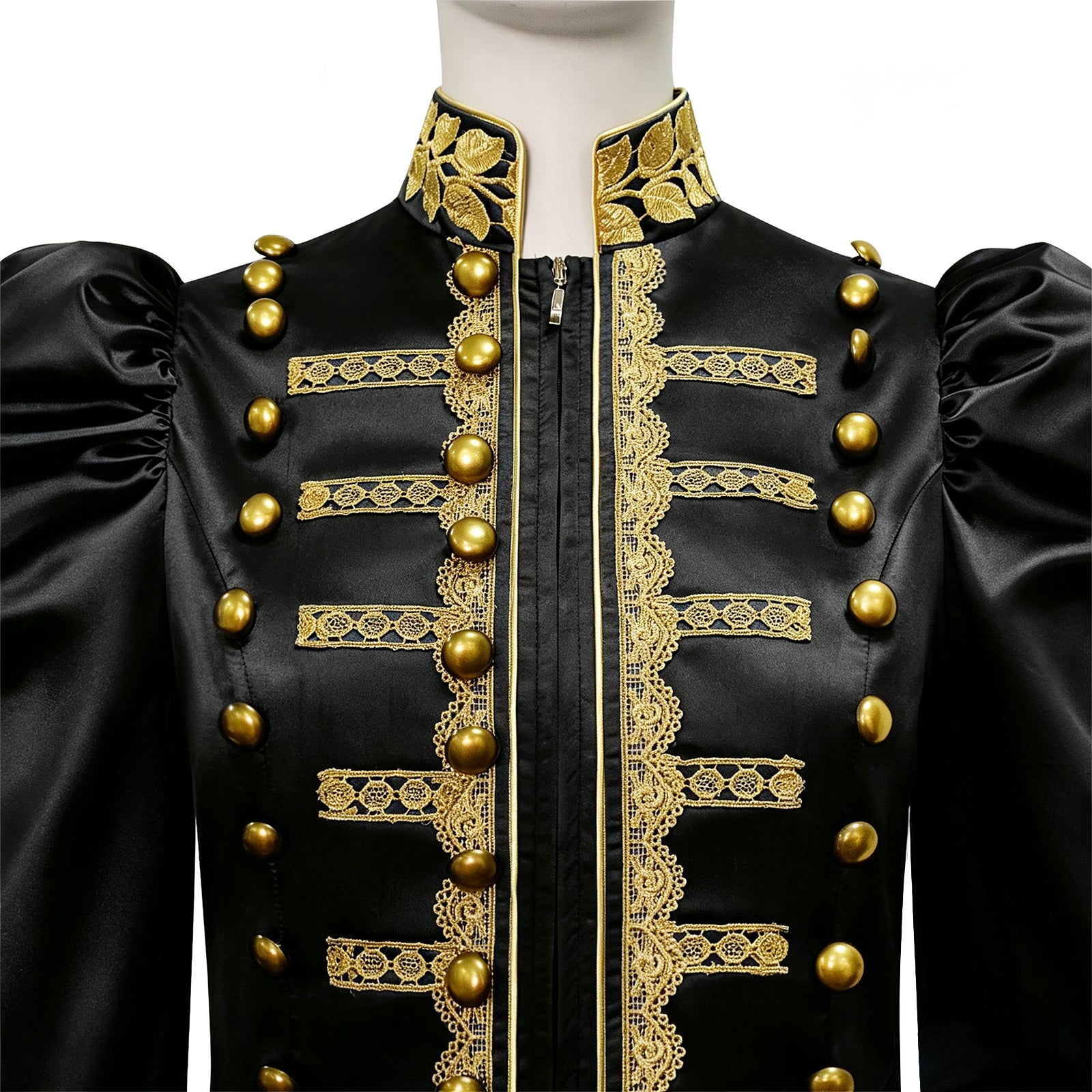 Baroque Cosplay Costume Royal Black Military Tailcoat Performance Dress Halloween Suit