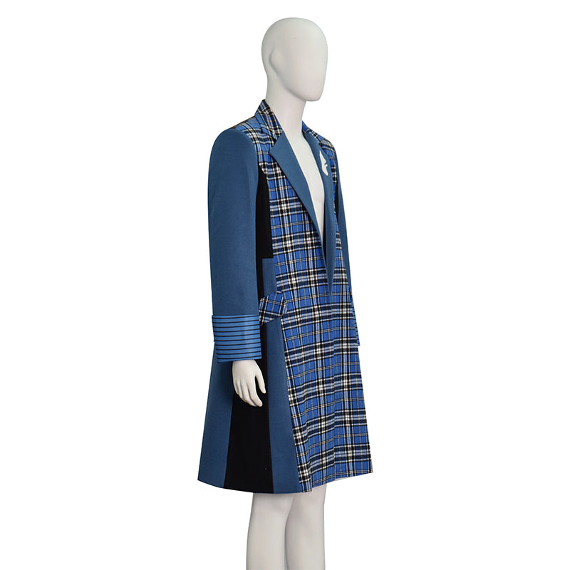 Doctor Who sixth 6th Doctor Cosplay Costume Colorful Lattice Jacket Coat Suit ACcosplay