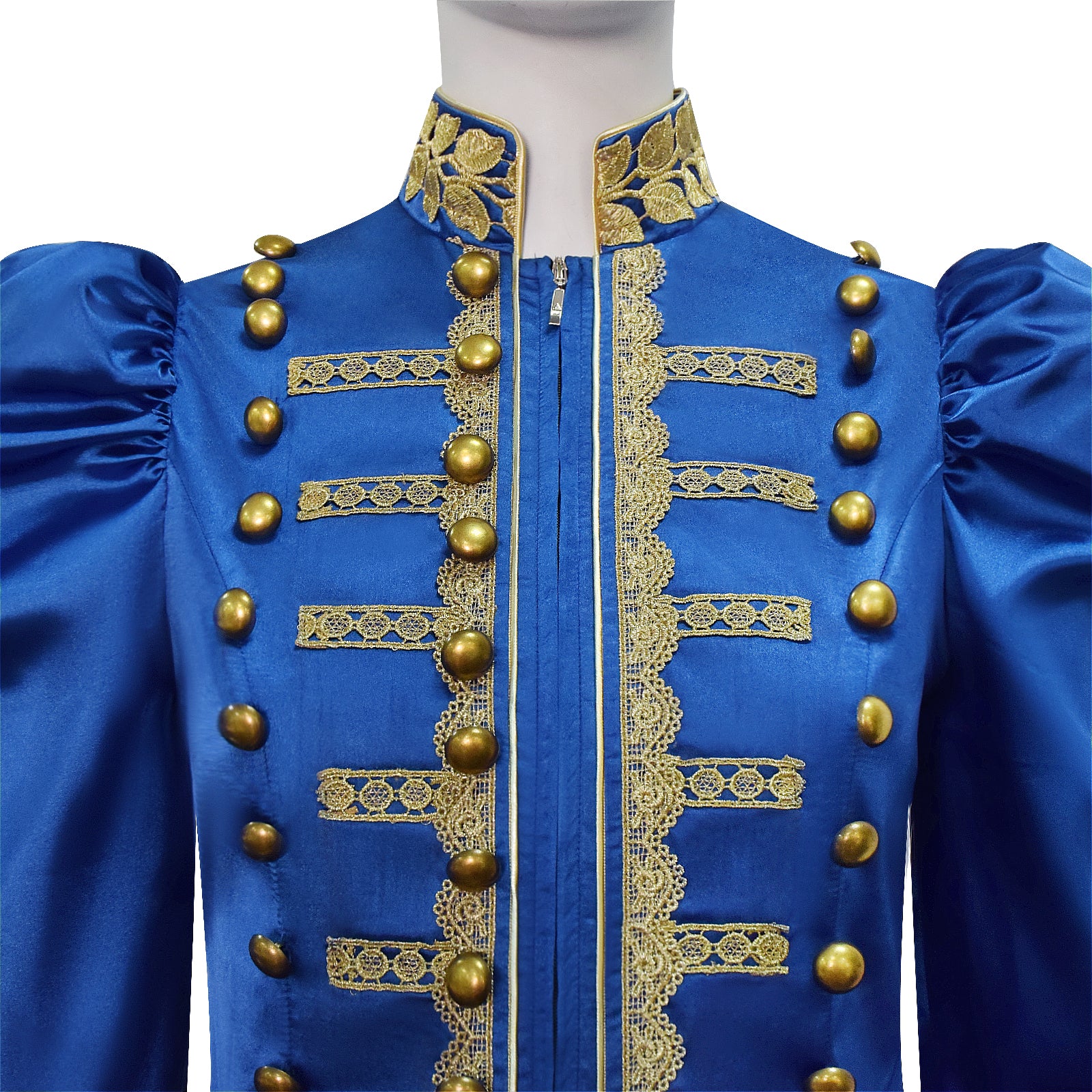 Baroque Cosplay Costume Royal Blue Military Tailcoat Performance Dress Lady Halloween Suit