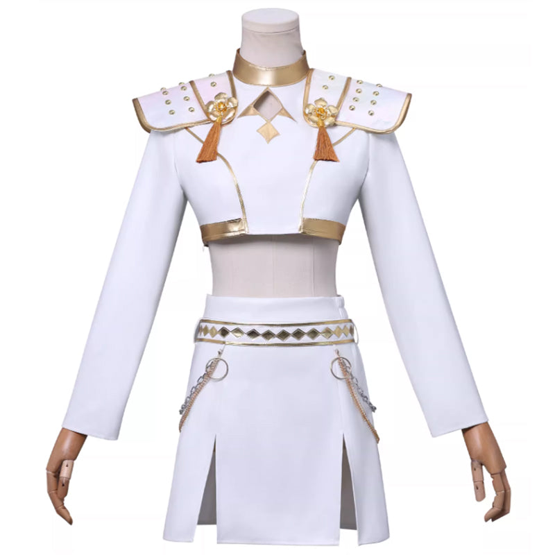 Kpop Demon Hunters Zoey Cosplay Costume Golden White Dance Halloween Suit ACcosplay