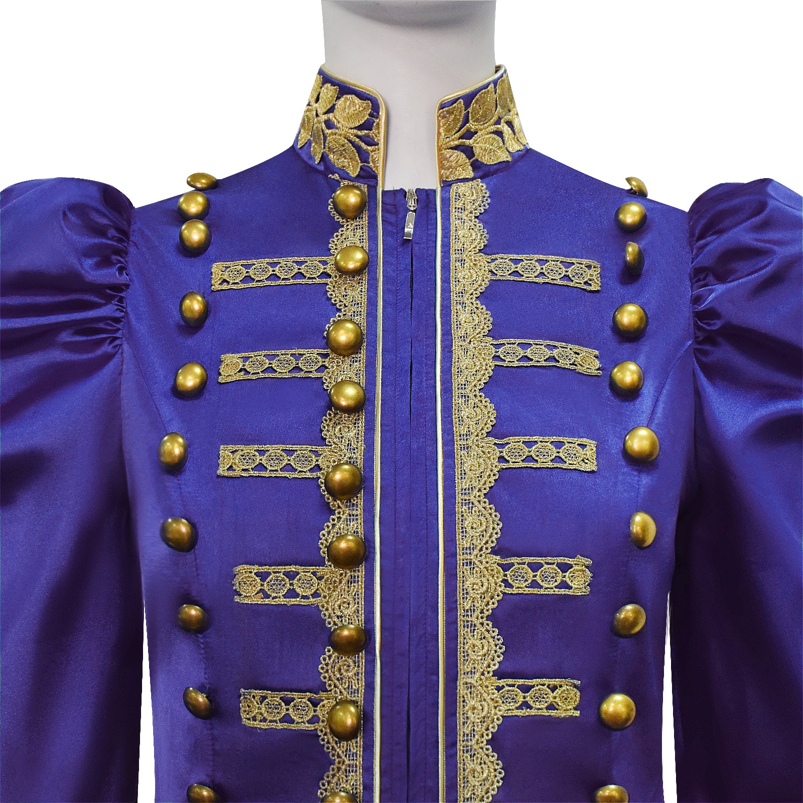 Baroque Cosplay Costume Royal Purple Military Tailcoat Performance Dress Lady Halloween Suit